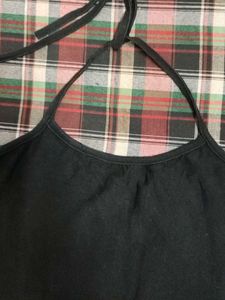 Black Halter Neck Tank Top