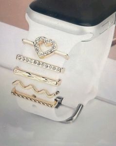Women Set of 5 Studded Stone Watch Charms