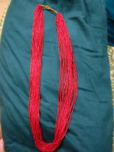 Vibrant Red Beaded Necklace