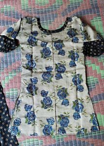 Floral Kurta Set with Palazzo Pants