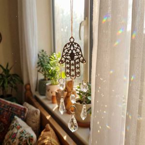 Hamsa Hand Crystal Suncatcher