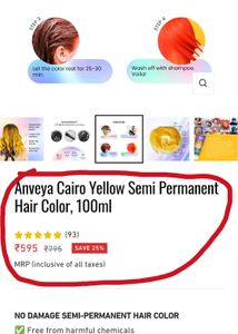 Anveya Cairo Yellow Semi Permanent Hair Color, 100