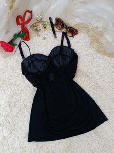 Women's Black Bodycon Slip Dress