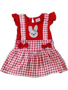 Cute Bunny Red Gingham Dress