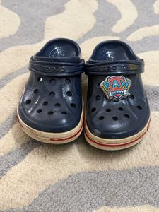Navy Crocs Clogs with Stripe Detail