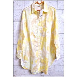 Gap Printed Linen Oversized Shirt