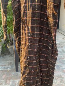 Elegant Brown Checkered Kurta