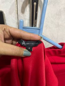 Vibrant Red Square Neck Cord set