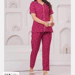 Chic Heart Print Pajama Set