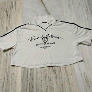White French Riviera Cropped Top