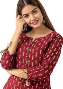 Women's Rayon Printed Straight Kurta (S)