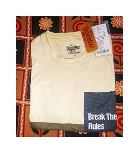 Roadster Men Beige Colourblocked Raw Edge T-shirt