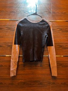 Chic Ribbed Knit Colorblock Sweater