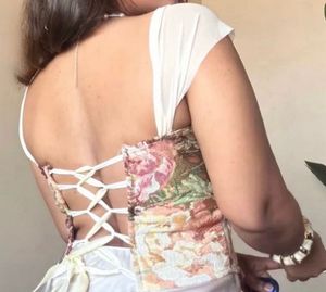 Floral Tapestry Corset Top