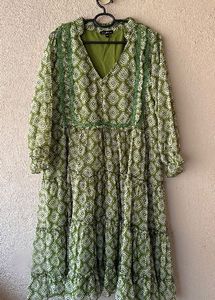 Boho Print Tiered Midi Dress