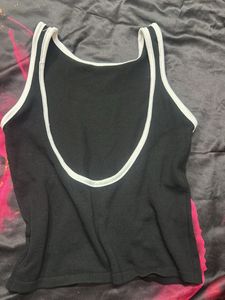 Black Tank Top with White Trim
