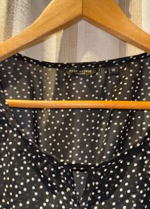 Chic Black Polka Dot sheer Blouse