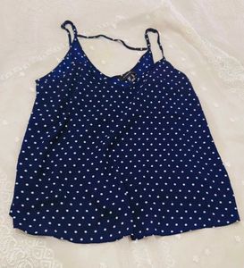 Navy Polka Dot Cami Top