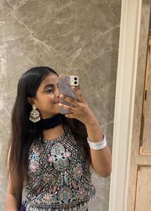 Embroidered Crop Top with Lehenga