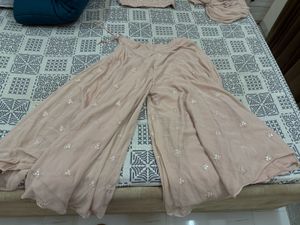 Elegant Peach 3-Piece Sharara/ Palazzo Set