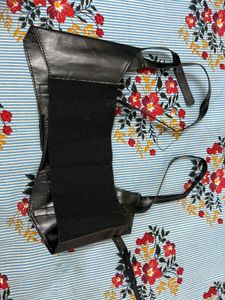 Black Faux Leather Corset Bag