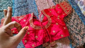 Red Embroidered Blouse