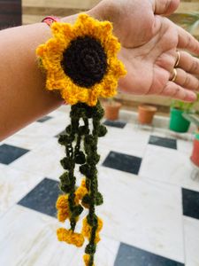 Handmade Crochet Sunflower Hair Clip