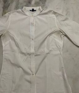 Classic White Band Collar Shirt