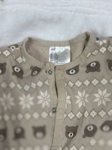 Cute Bear Print Baby Onesie