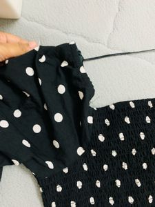 polka Print Dress-SIZE M