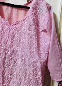 Beautiful Pink Chikankari Kurta