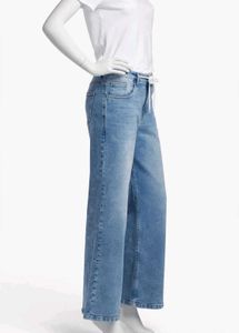 Wide Leg Denim Jeans with Drawstring Waist