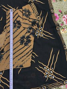 Black&amp;Brown Saree with Mirror Work