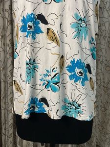 White Floral Sleeveless Top