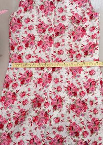 Pink Floral Midi Dress For Women
