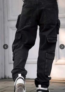 Men's Black Cargo Jeans