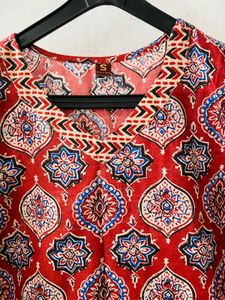 Maroon Geometric Print Kurta with Pants