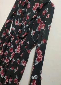 Black Dress Floral Print For Girl Or Woman 34 Bust