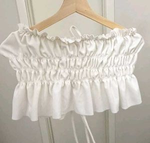 white stretchable tube top
