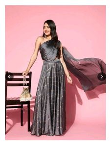 Inddus Bridesmaids' Elegant Grey Lehenga Choli Set