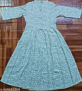 Green Floral Print Midi Dress