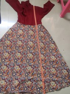 M Size Printed Maxi Dress