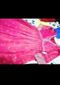 Ethnic diamond, mirror work Anarkali Gown