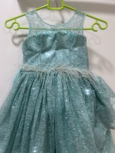 Sparkly Teal Ruffled Gown age 5-6 yrs