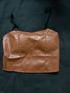 Faux Leather Corset Top