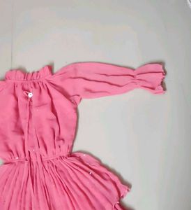 Coral Tiered Midi Dress