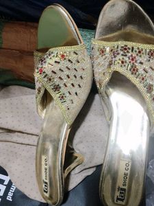 Embellished Gold Heels