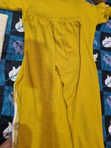 Elegant Mustard Yellow Woolen Salwar Suit Set with