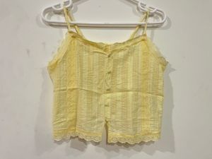 Yellow Lace Trim Cami Top from Westside (S)