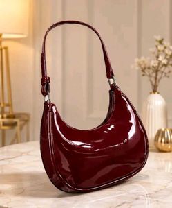 Chic Patent Leather Hobo Bag